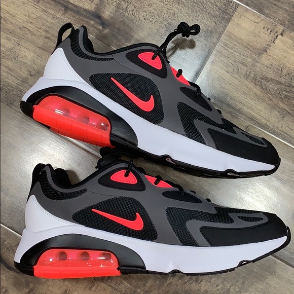 NIKE AIR MAX 200 Thunder Grey/Hot Punch-Black - Picture 13 of 16